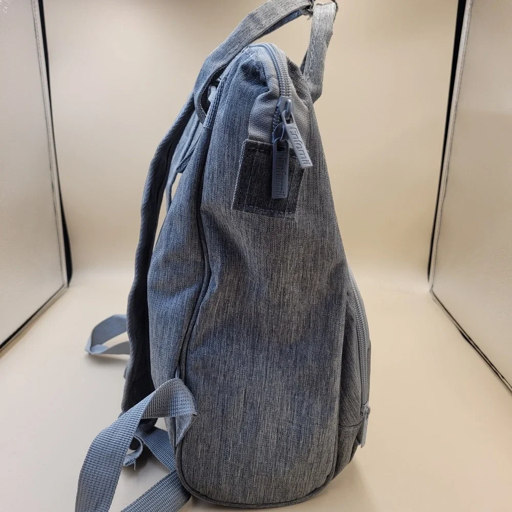 Enfamil‎ Gray Heathered Diaper Bag Backpack Multi Pocket Travel Baby Bag
